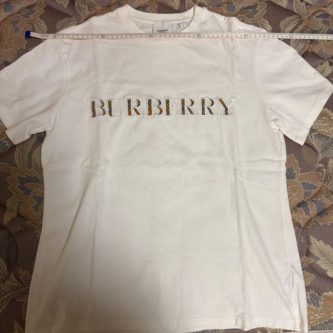 BURBERRY チェックロゴ Tシャツ 白 Mサイズ