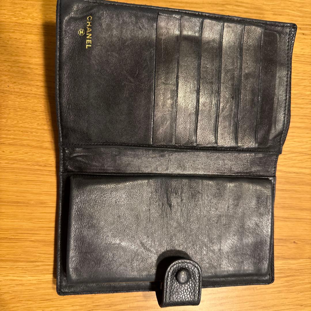 U*a様 CHANEL ブラック キャビアスキン 長財布