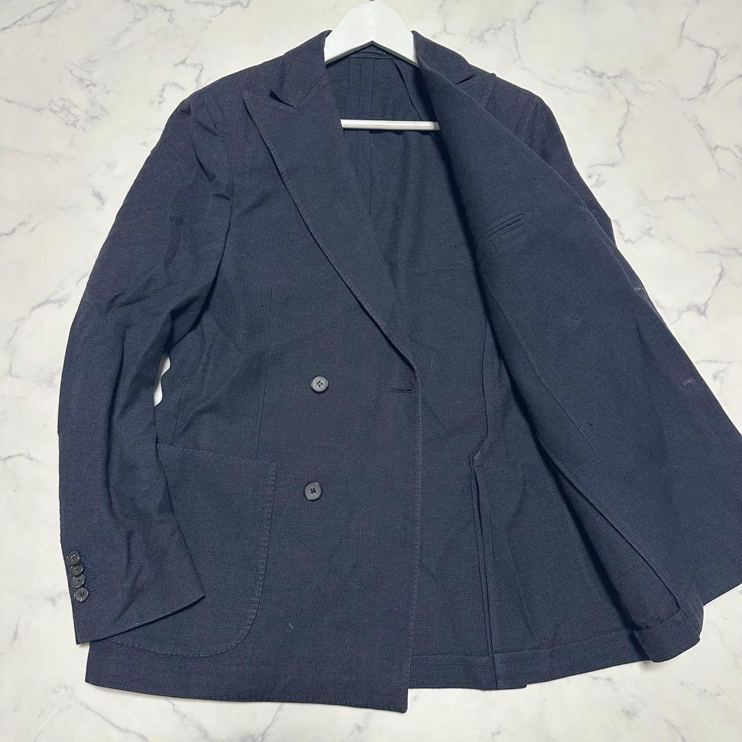 希少　ラルディーニLARDINI ダブルテーラードジャケット　ネイビー　紺　44