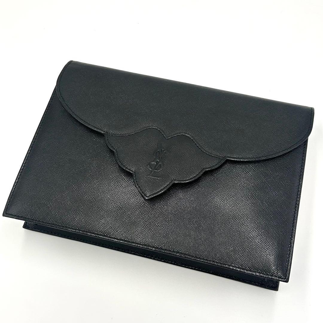 美品 サンローラン カサンドラ クラッチバッグ セカンドバッグ ブラック