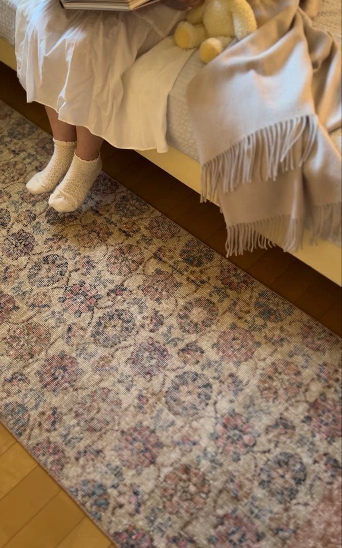 レア柄　flower ヴィンテージ トルコラグ　トルコラグ　69×192m