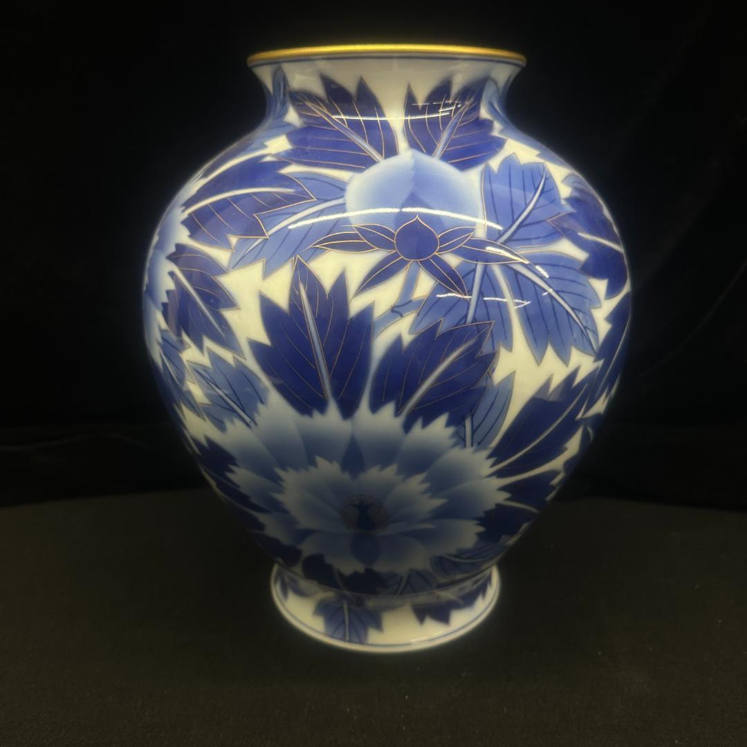 香蘭社　花瓶　壺　金彩