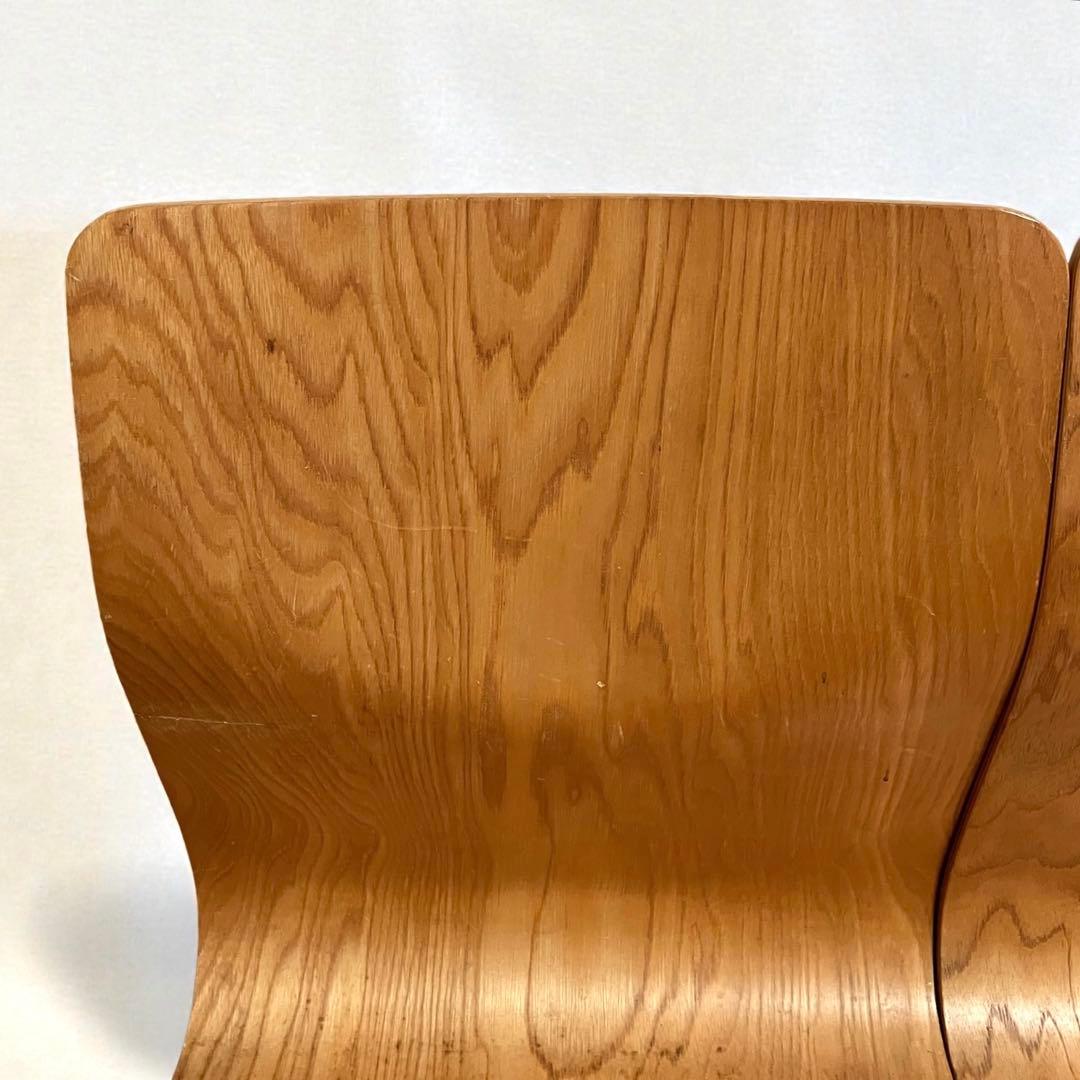 【良品】Tendo 天童木工　座椅子　曲木　ケヤキ板目　2脚セット