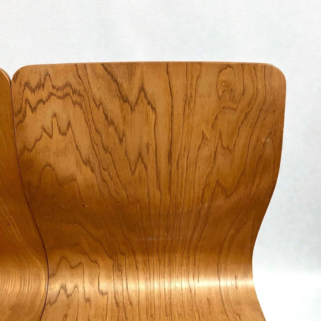 【良品】Tendo 天童木工　座椅子　曲木　ケヤキ板目　2脚セット