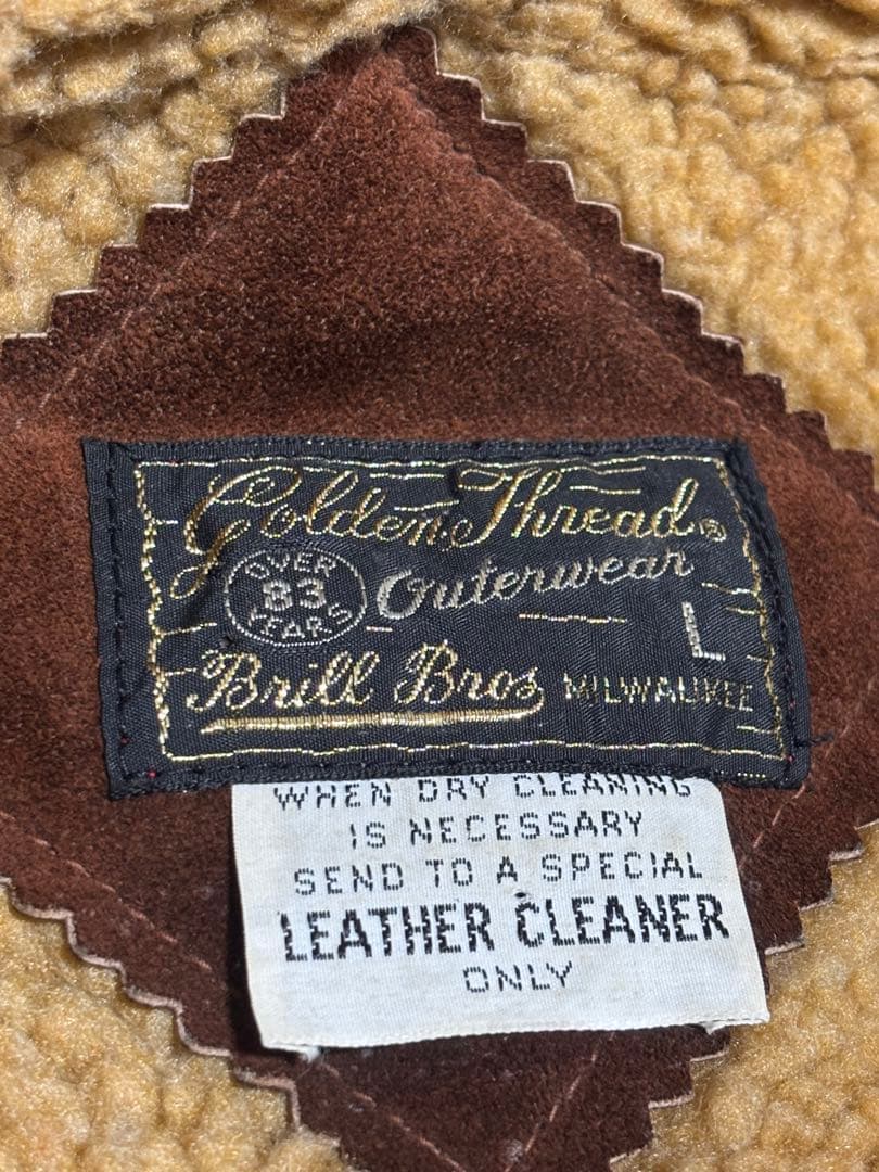 70s〜80s USA製 スエード×ボア レザーベスト L Bill Bros