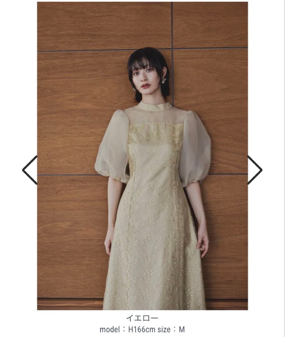 【値下げ中】niana ニアナ　オーガンジーパフスリーブ刺繍レース　オケージョン