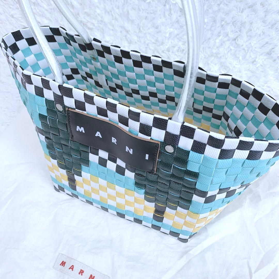 【AIKO】 MARNI フラワーマーケット 編み込み かごバッグ