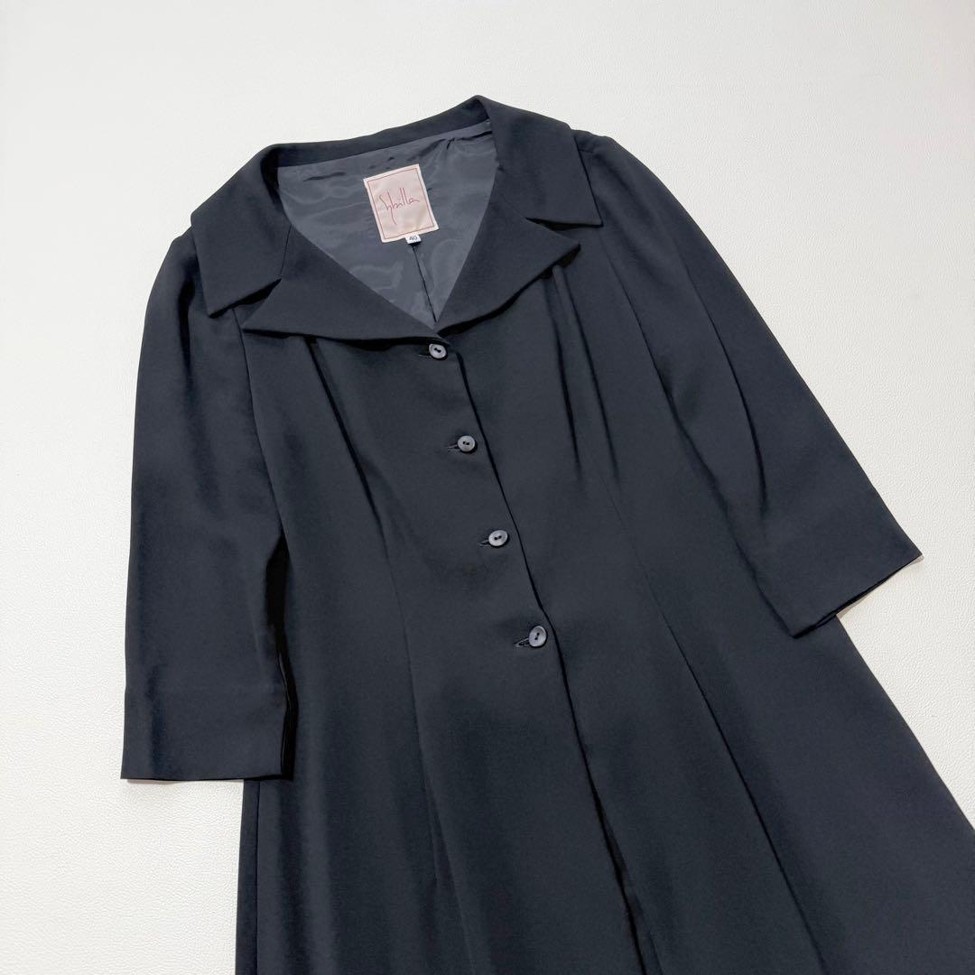 【Sybilla シビラ】ロングワンピース ブラック フレア 日本製　ボタン