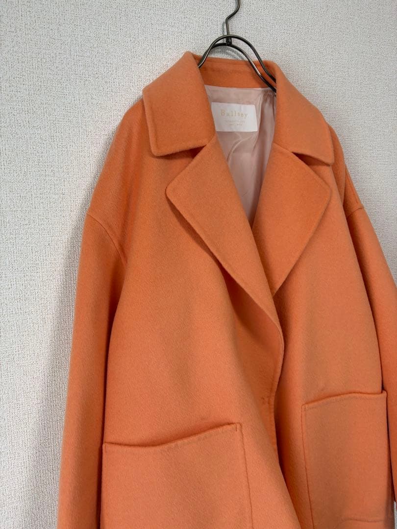 美品　BALLSEY プレミアムウールリバー オープンカラーショートコート36