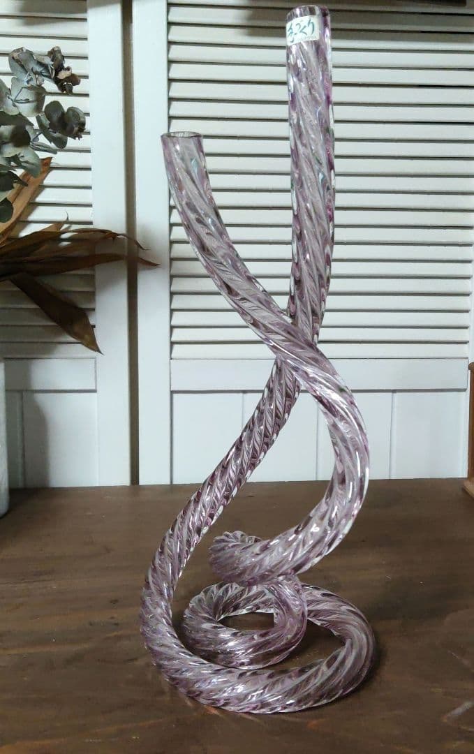 ウェーブ　ガラス　花瓶