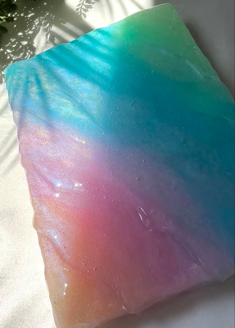 レジンアート　虹×波。　海アート　オーシャンアート　インテリアパネル