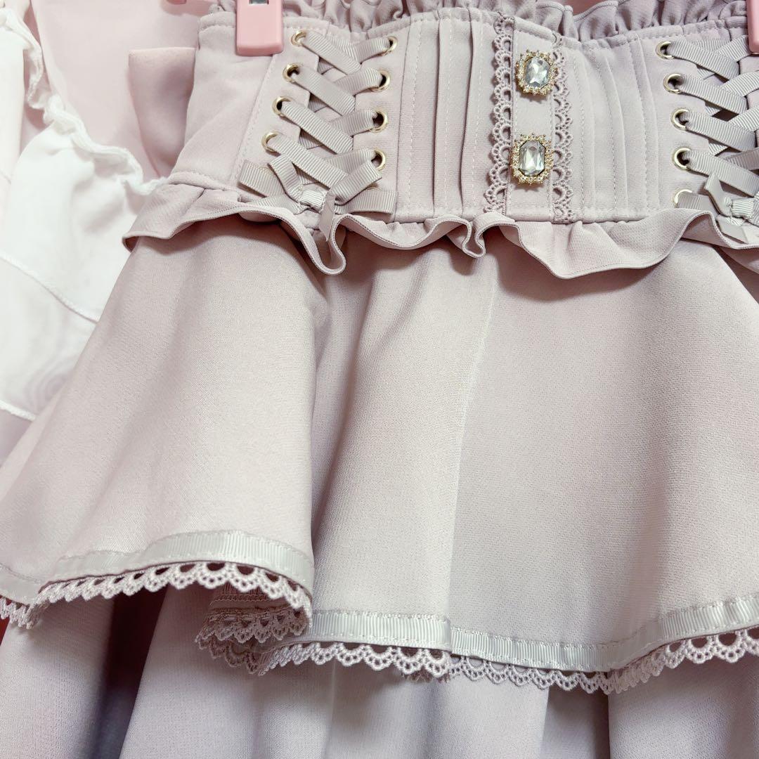 リズリサ LIZLISA サスペンダー付ティアードスカパン 量産型 地雷 ピンク