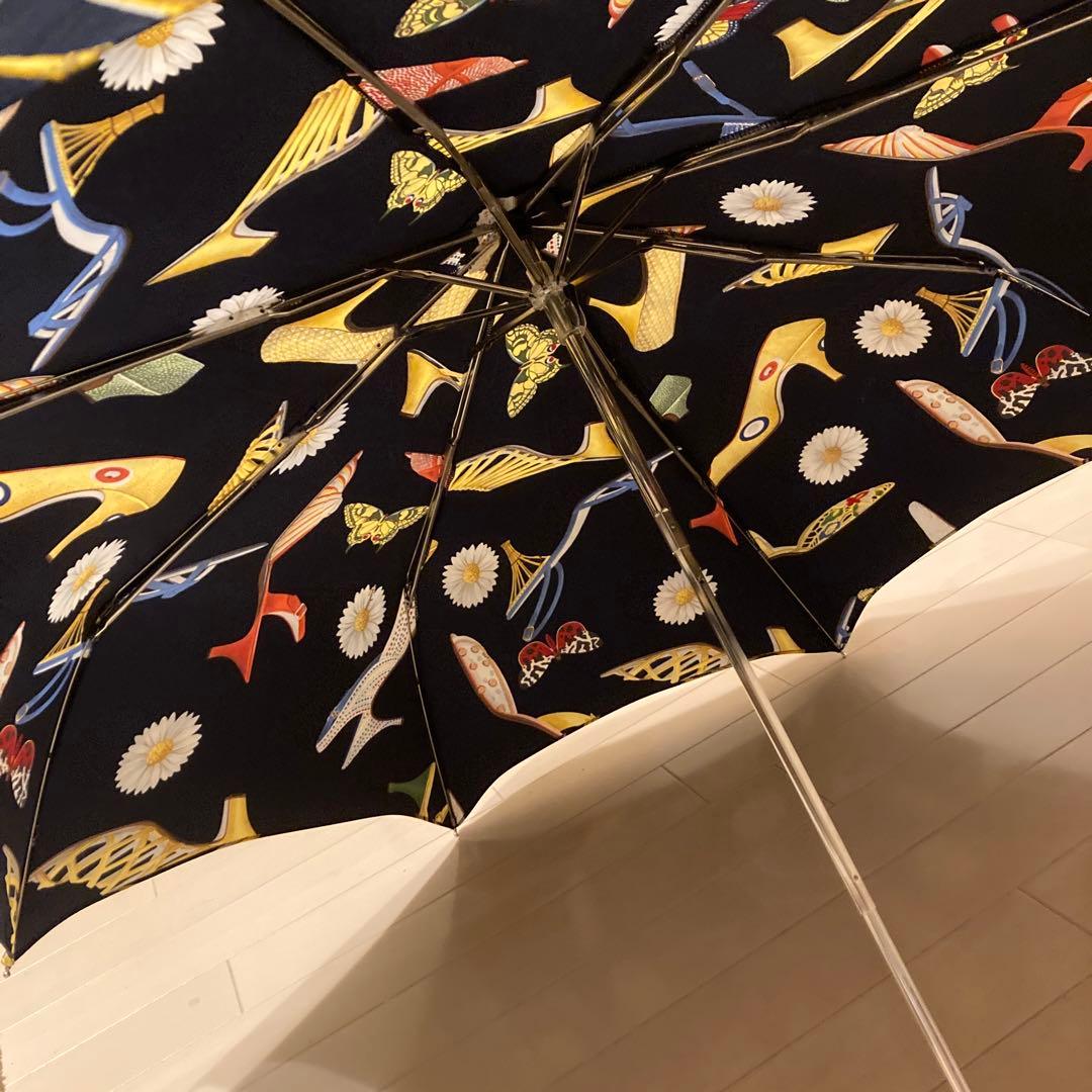 フェラガモ　Ferragamo ガンチーニ 靴と花のデザイン 折りたたみ傘　希少