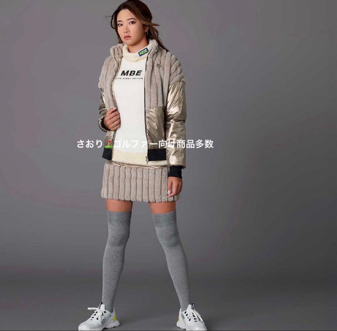 ファー付き　中綿スカート　保温　サイズ1 メタリックベージュ　新品　秋冬　真冬