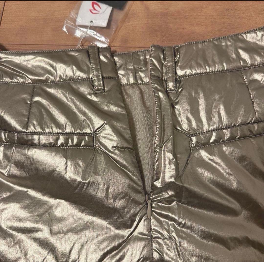 ファー付き　中綿スカート　保温　サイズ1 メタリックベージュ　新品　秋冬　真冬