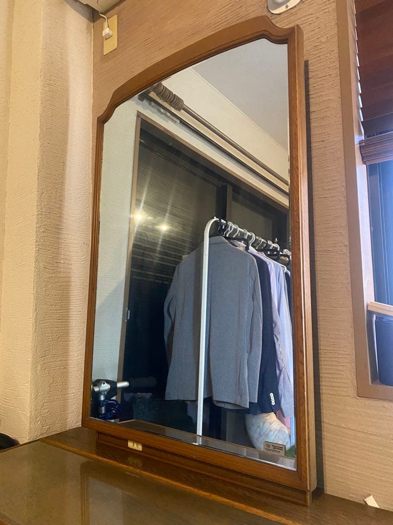 村上開明堂　木製ドレッサー(スツール付き)　鏡台　メイク台　化粧台　化粧机