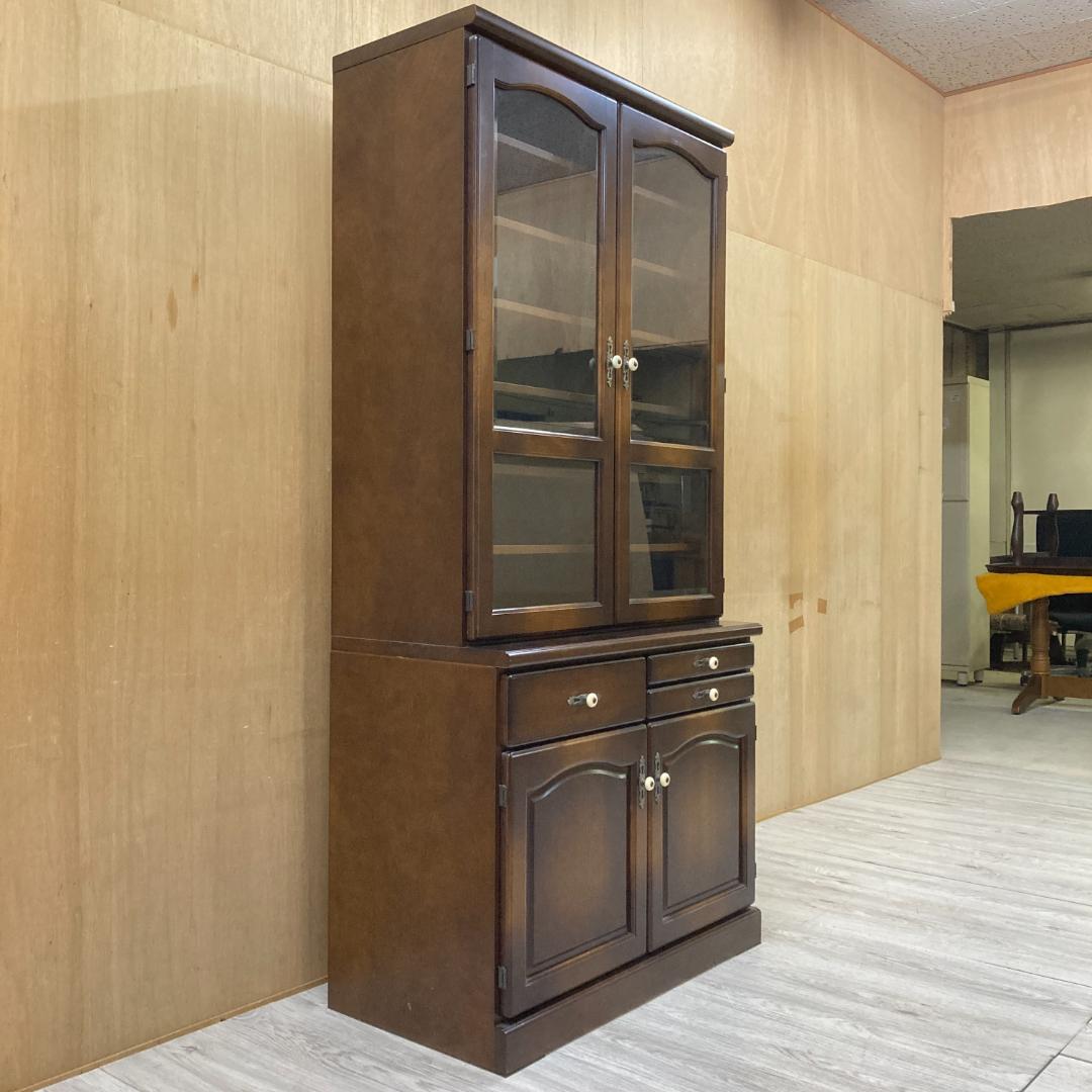 【飛騨産業】キツツキ　２面食器棚　カップボード　キッチンボード