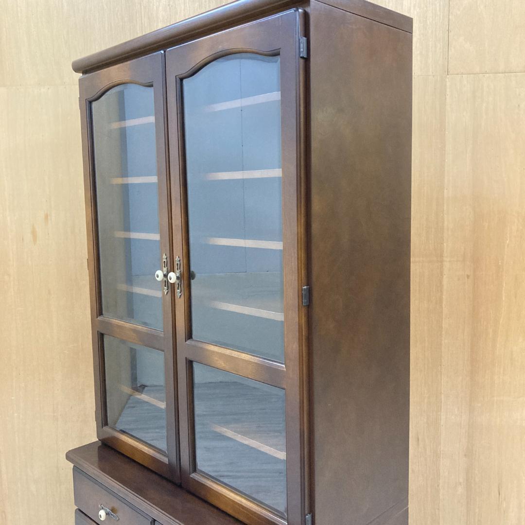 【飛騨産業】キツツキ　２面食器棚　カップボード　キッチンボード