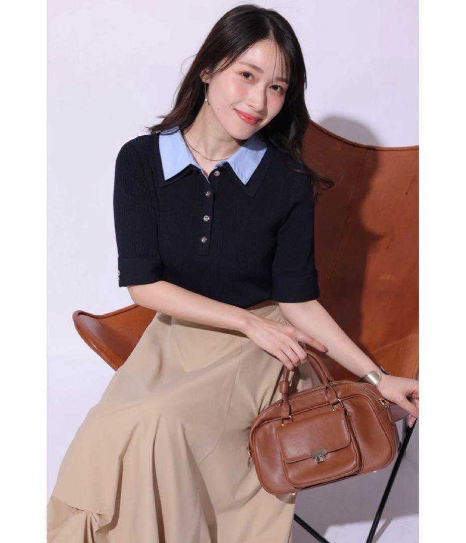 Apuweiser-riche シャツレイヤードリブニット