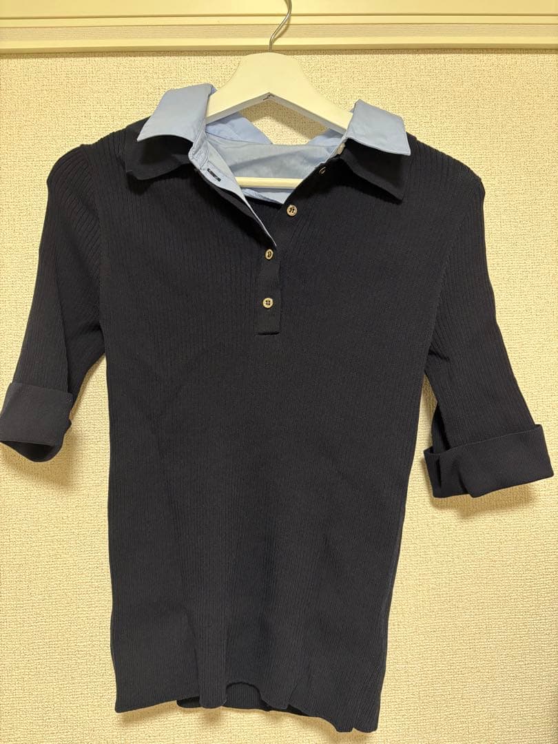 Apuweiser-riche シャツレイヤードリブニット