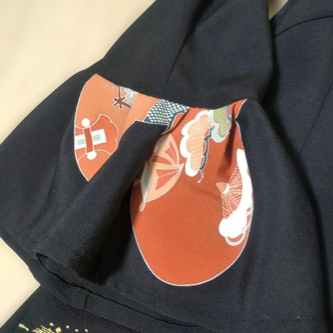 舞鶴刺繍 小槌と道具 留袖リメイクフレアドレス