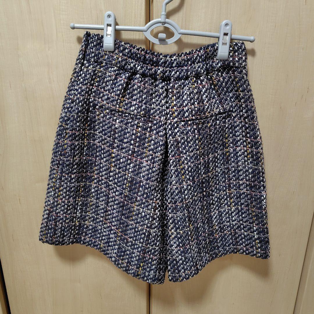 SALE！グレディブリリアン　ツイードラップショートパンツ　ネイビー系
