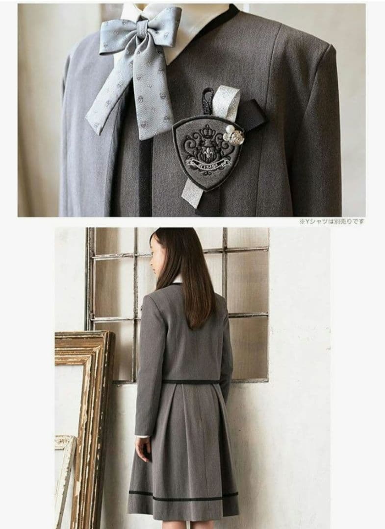 【美品】アリサナ　卒服　卒業式　165　フォーマルワンピース　グレー　ゆったり