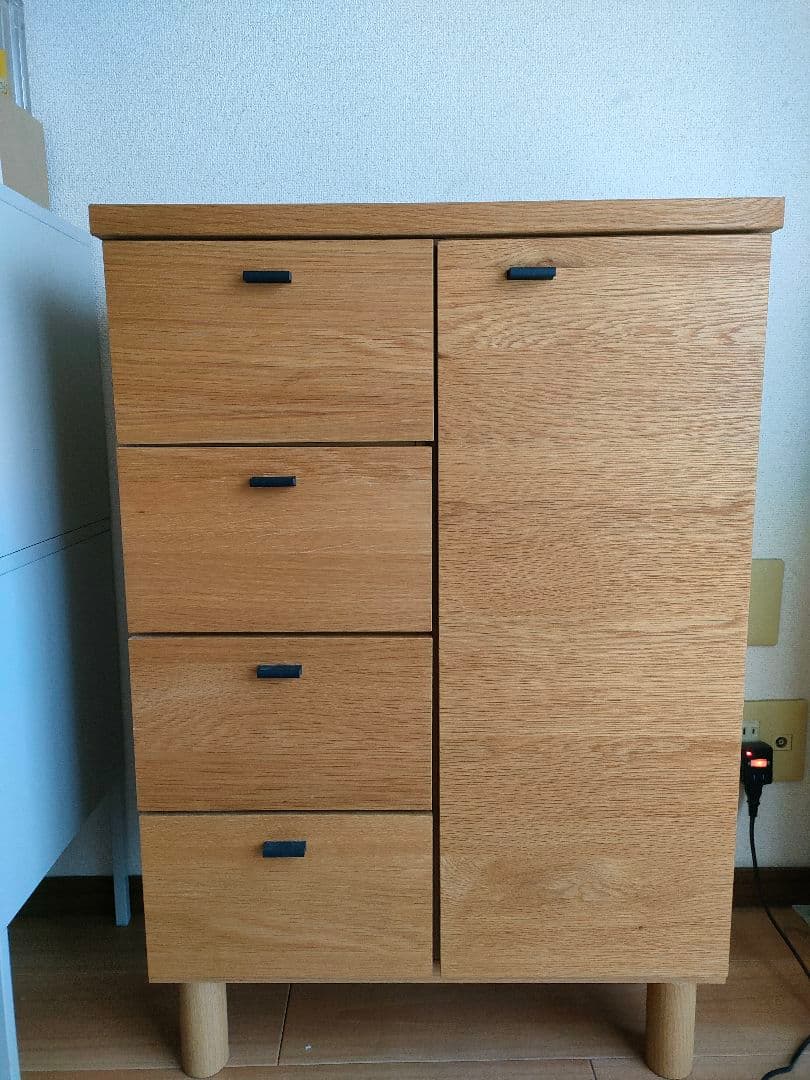ナチュラルウッド 4段チェスト