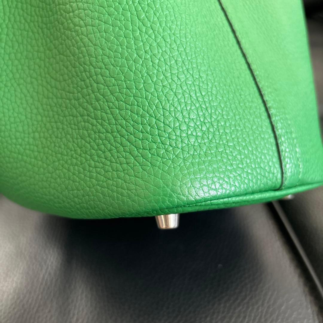 楽天　4U キューブバッグ　プレミアム本革　タケグリーン　シルバー金具　Sサイズ