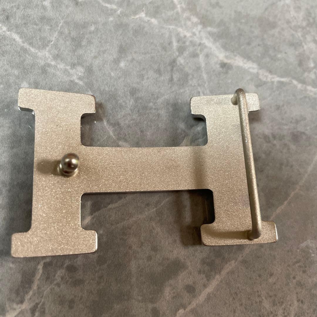 美品エルメスHERMES ベルト85リバーシブル　バックルシルバー