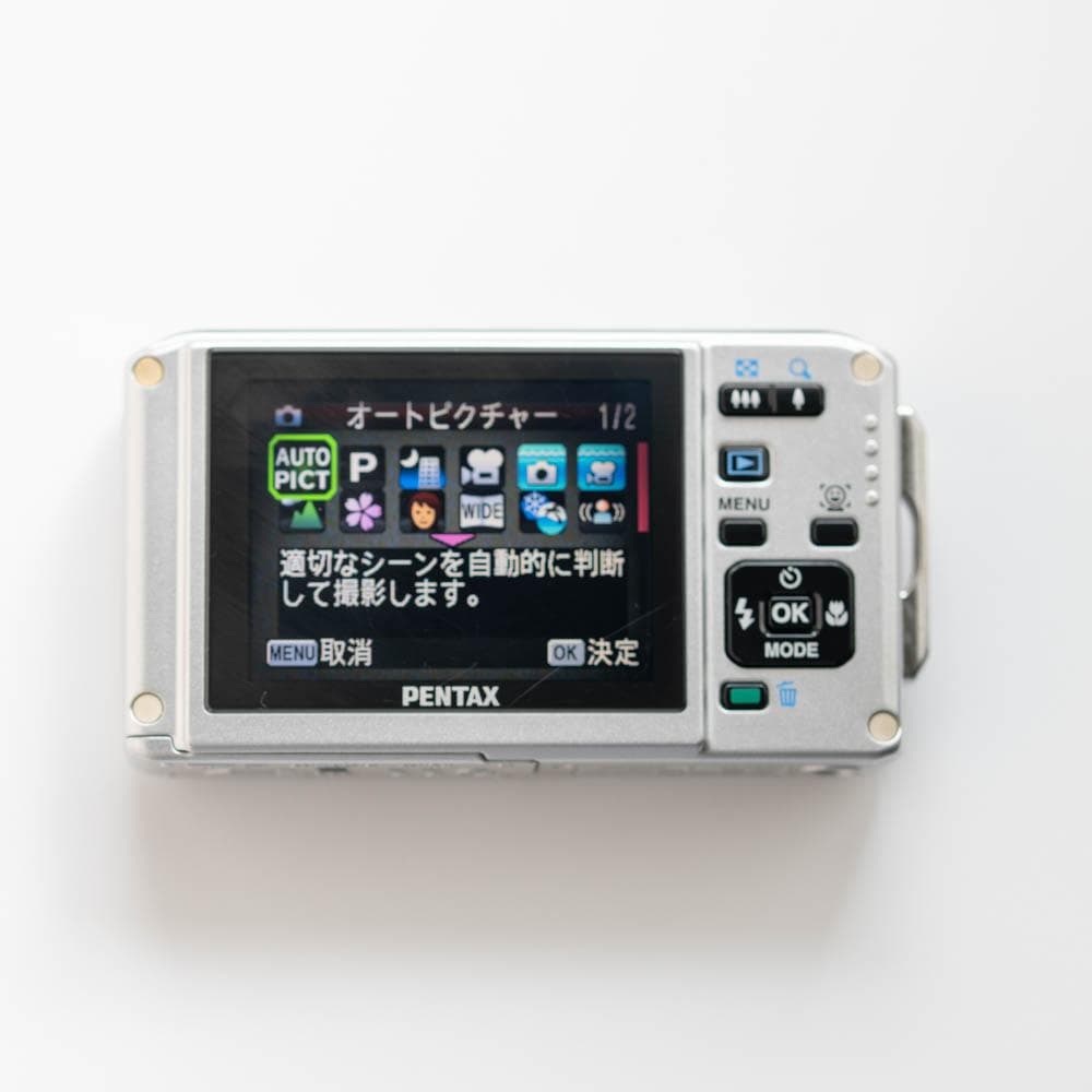 【防水カメラ】 PENTAX optio W60 シルバー 動作確認済み