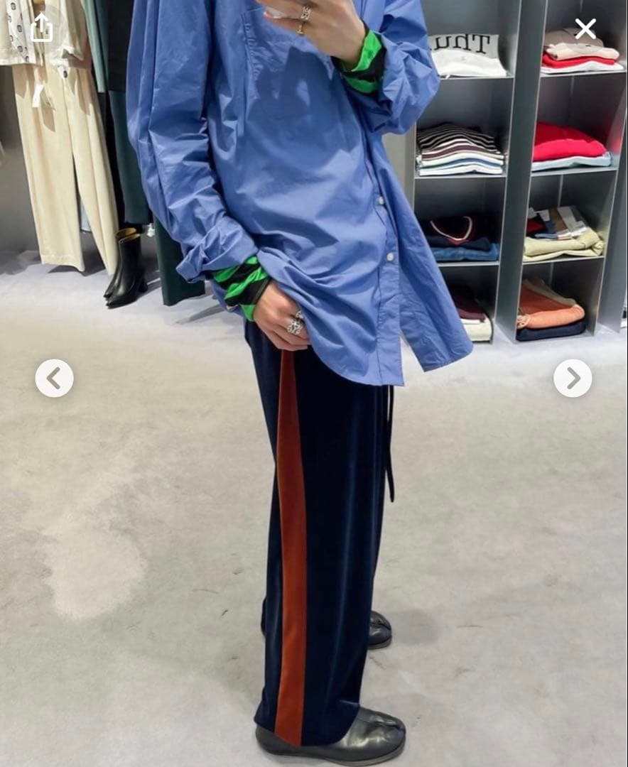 roku 6 パンツ　ベロアパンツ　ベロア　ラインパンツ