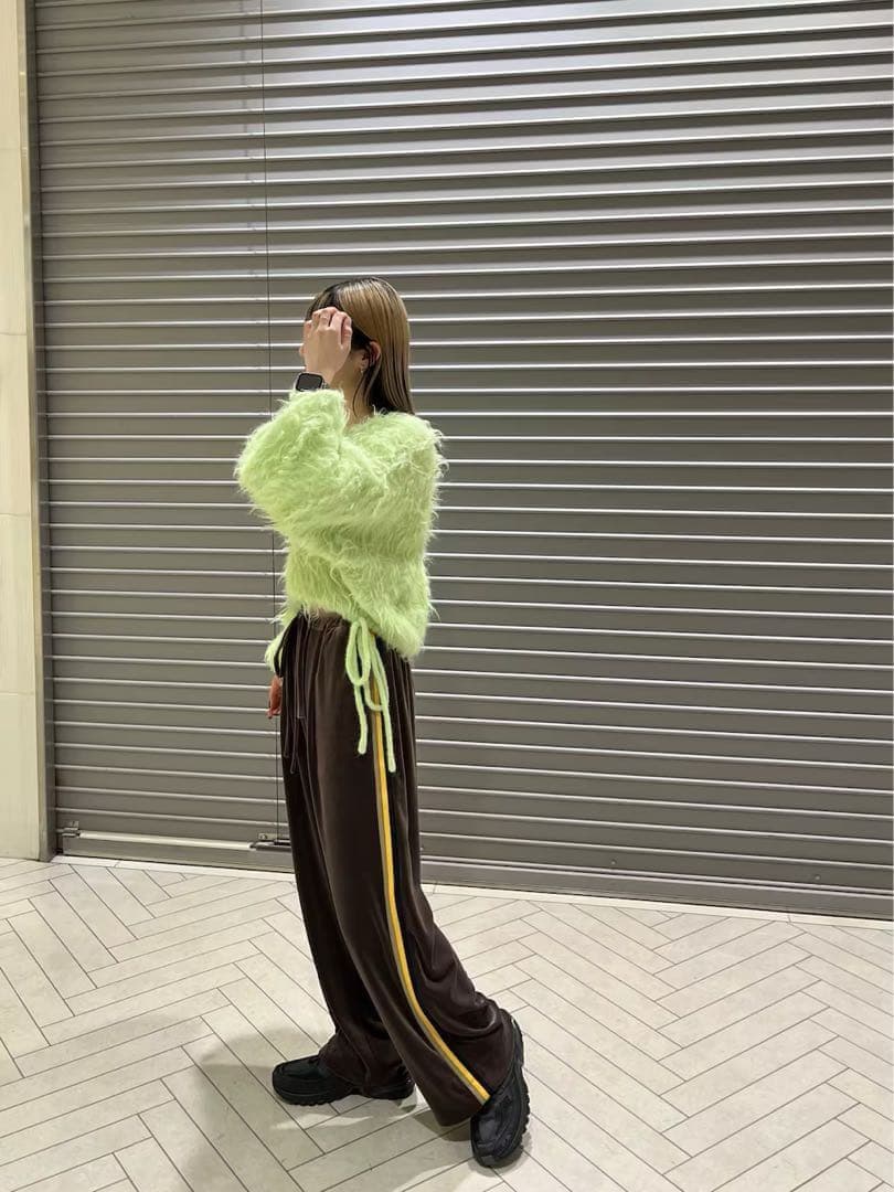 roku 6 パンツ　ベロアパンツ　ベロア　ラインパンツ