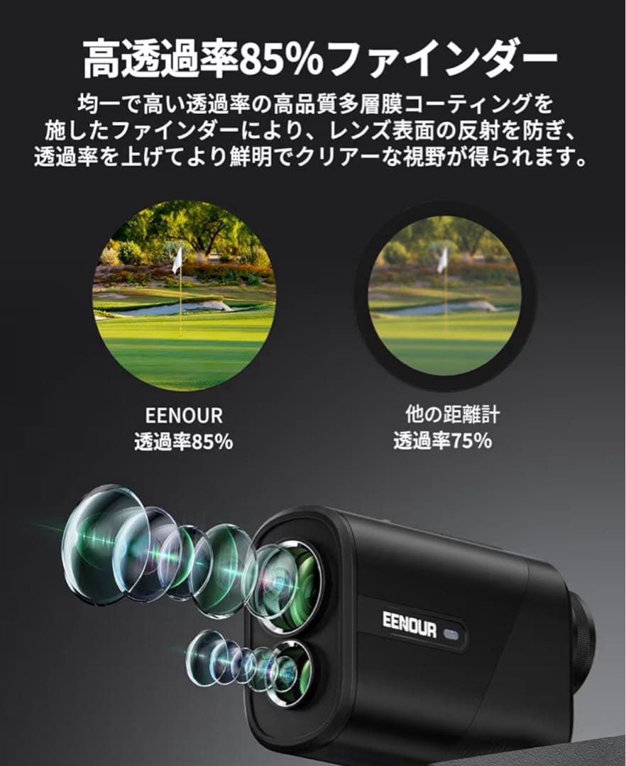 EENOUR ゴルフ用レーザー距離計 U800+ 3点間測定付