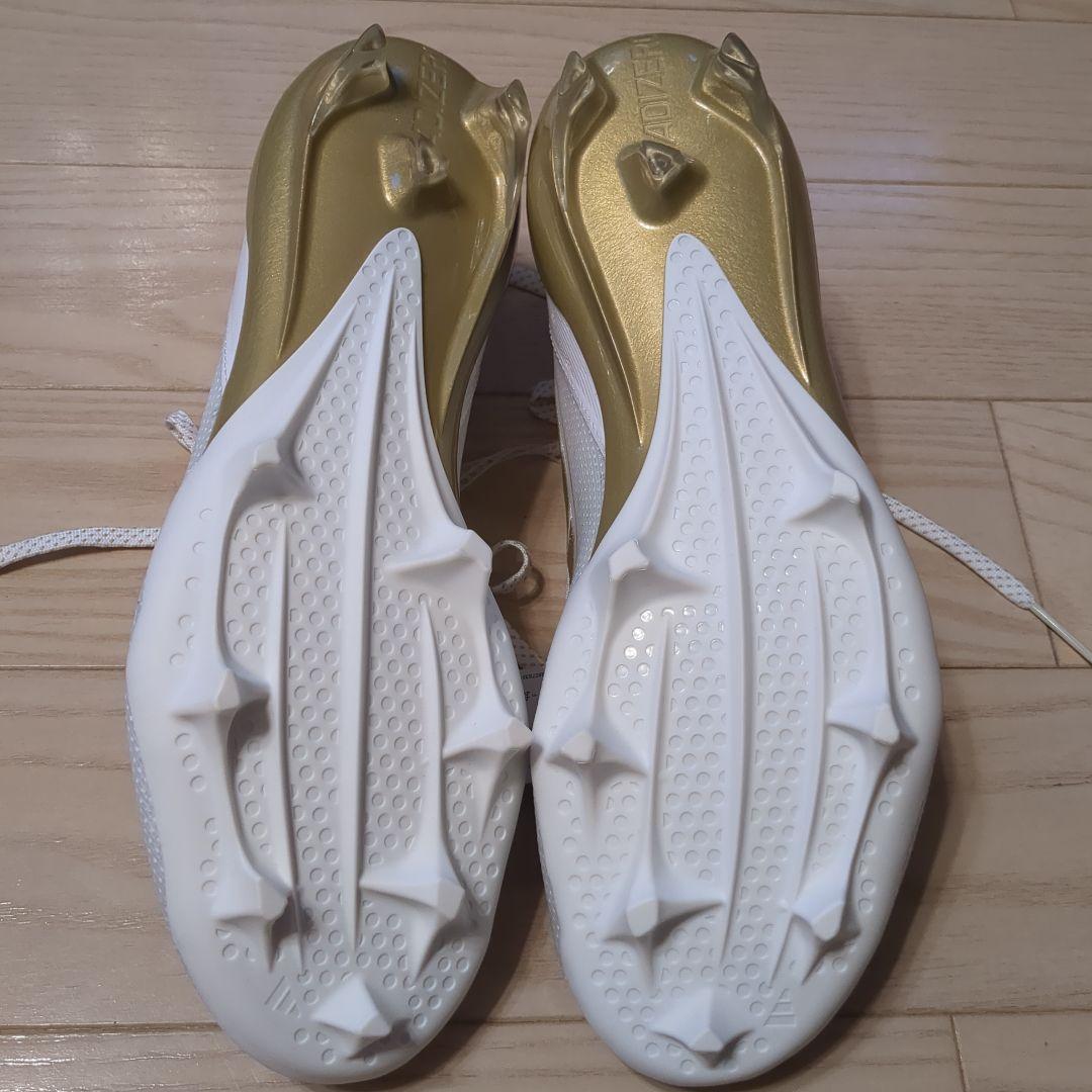 アメフト　スパイク　アディゼロ　28センチ　ADIZERO　白　ゴールド