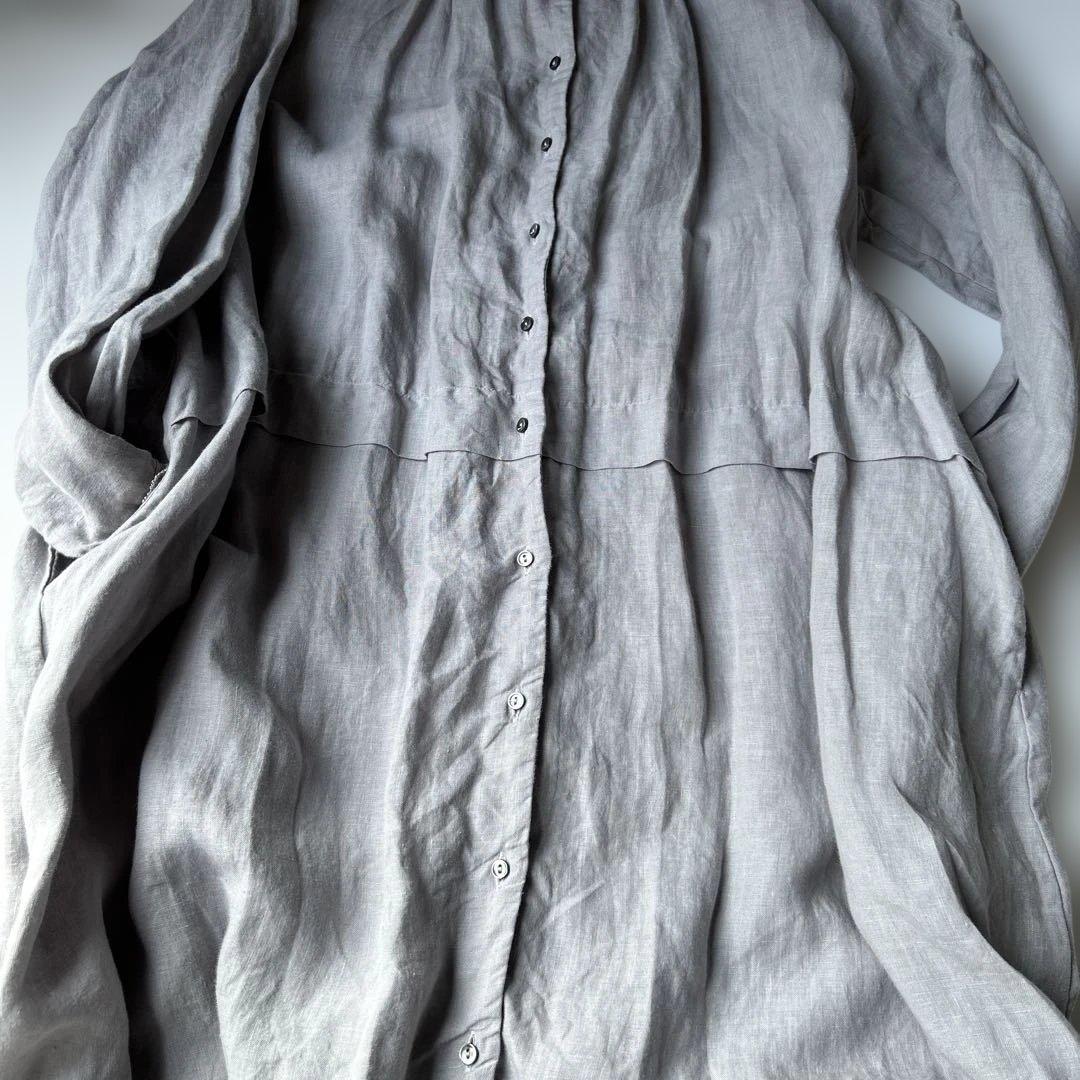 ネストローブ　襟袖レースリネンワンピース（羽織）美品nest robe