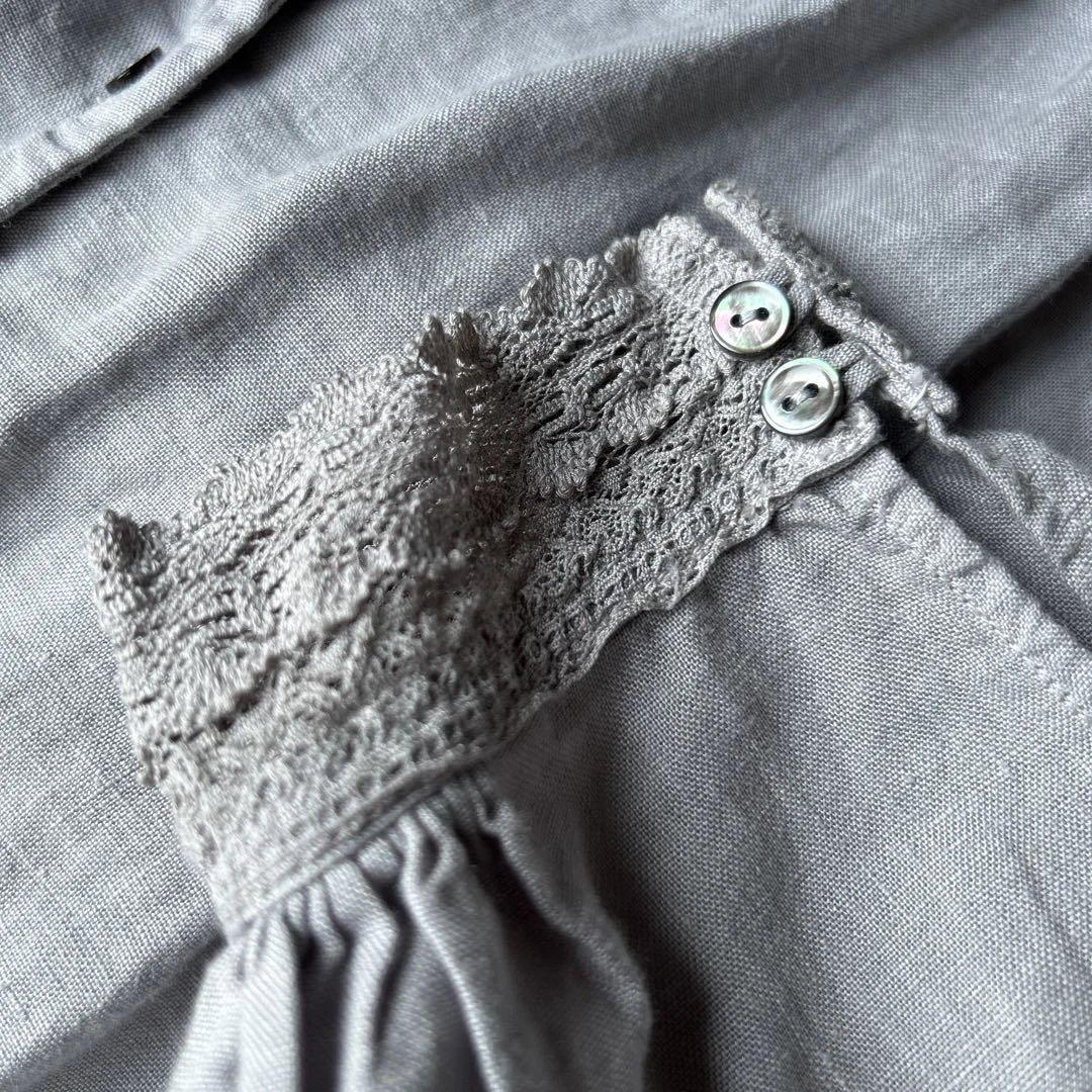 ネストローブ　襟袖レースリネンワンピース（羽織）美品nest robe