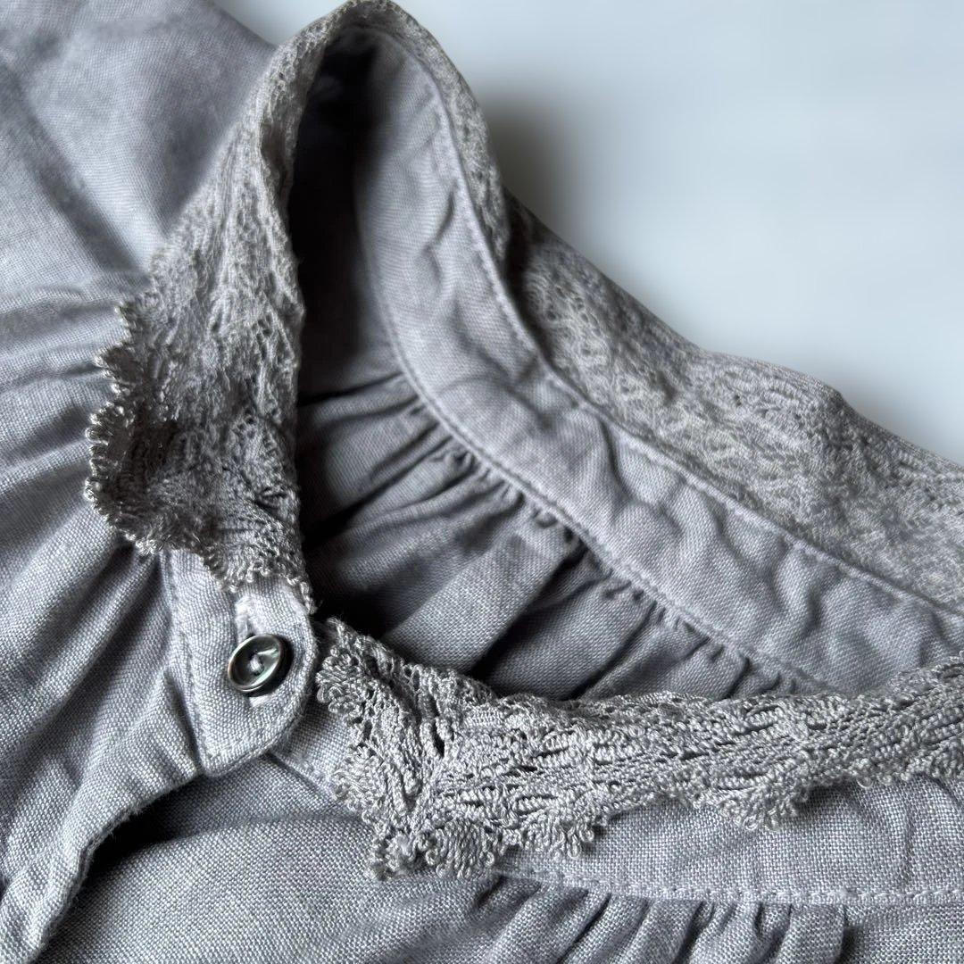 ネストローブ　襟袖レースリネンワンピース（羽織）美品nest robe