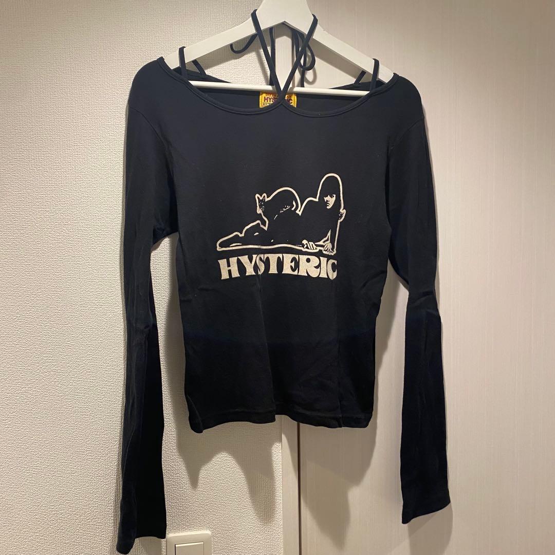 HYSTERIC glamour ブラックオフショルダーTシャツ　ヒステリック
