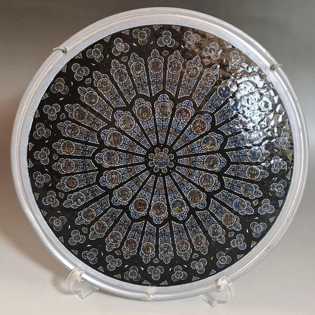 ★幻想的★ノートルダム大聖堂 パリ ステンドグラス グラスマスターズ バラ窓