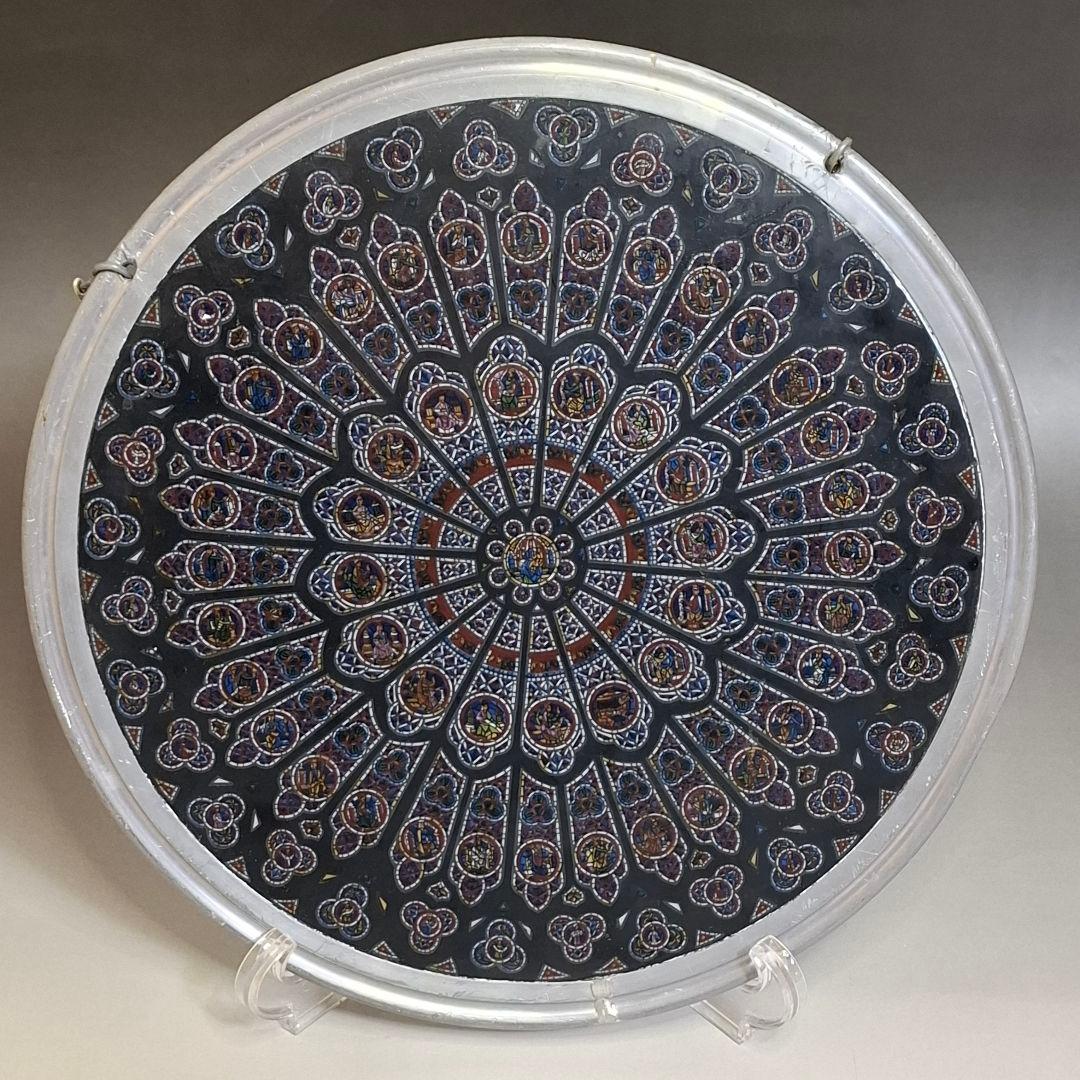 ★幻想的★ノートルダム大聖堂 パリ ステンドグラス グラスマスターズ バラ窓