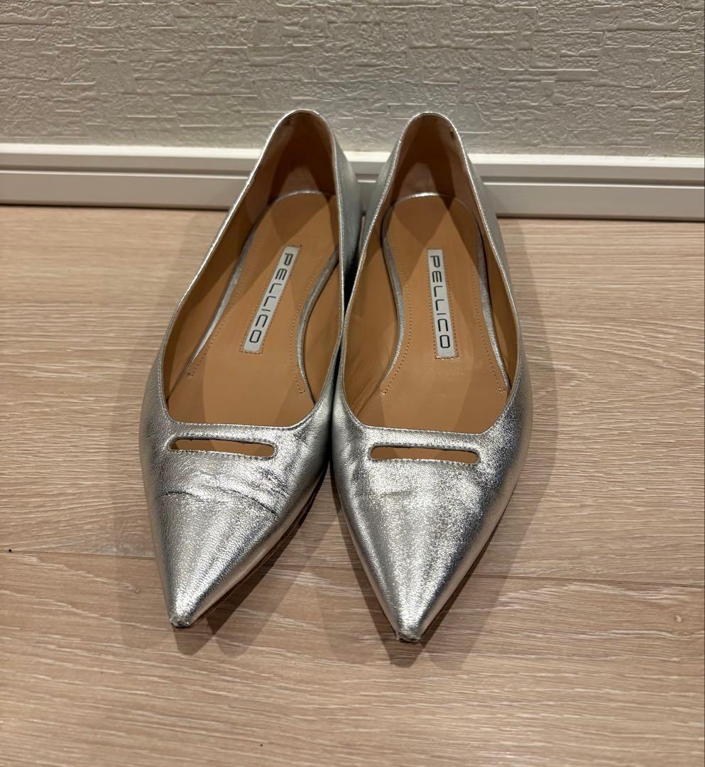 PELLICO アネッリ シルバー フラットパンプス 36.5