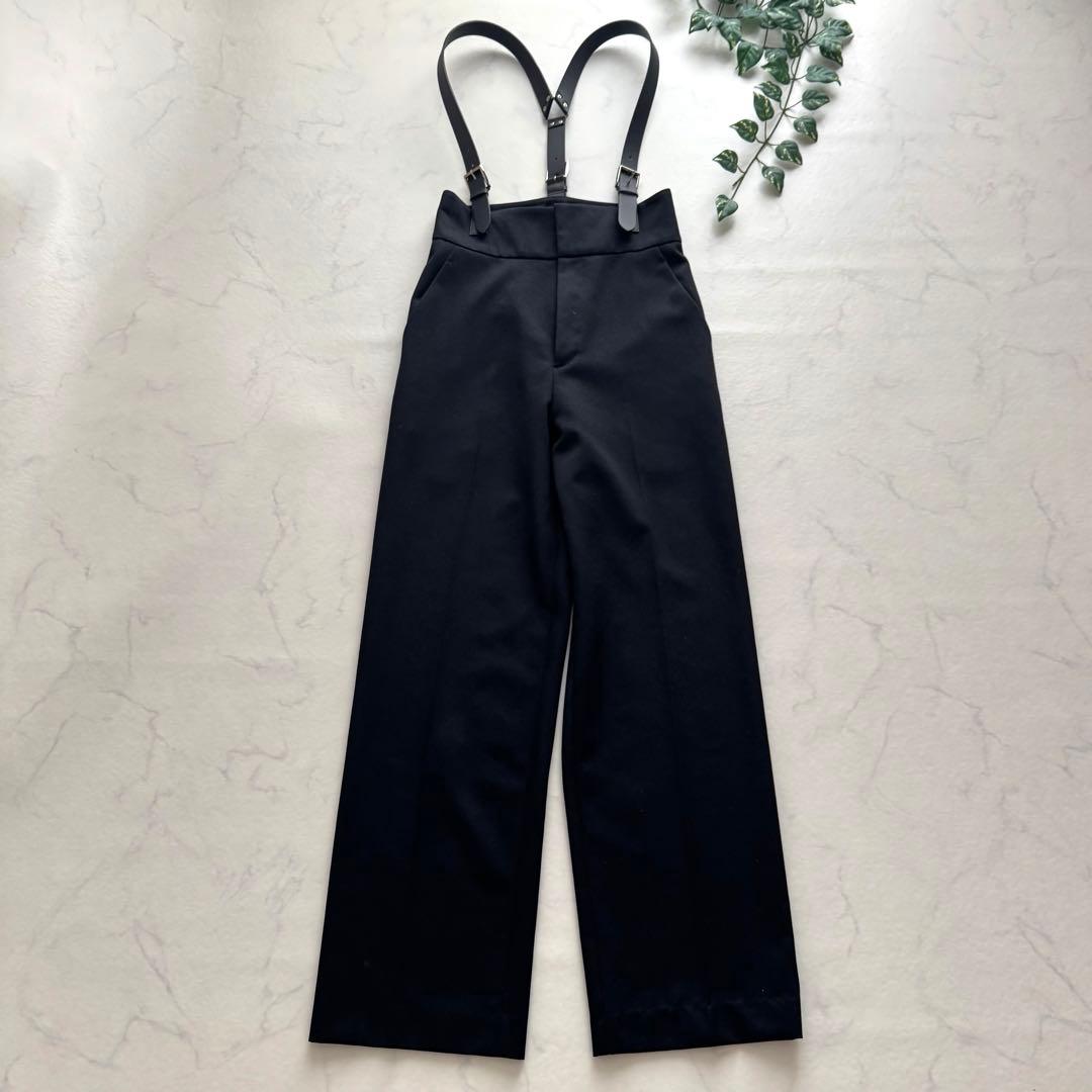 極美品✨H BEATY&YOUTH ハイウエスト サスペンダーパンツ S