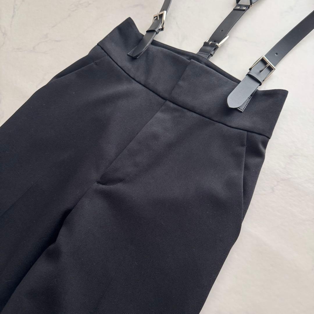 極美品✨H BEATY&YOUTH ハイウエスト サスペンダーパンツ S