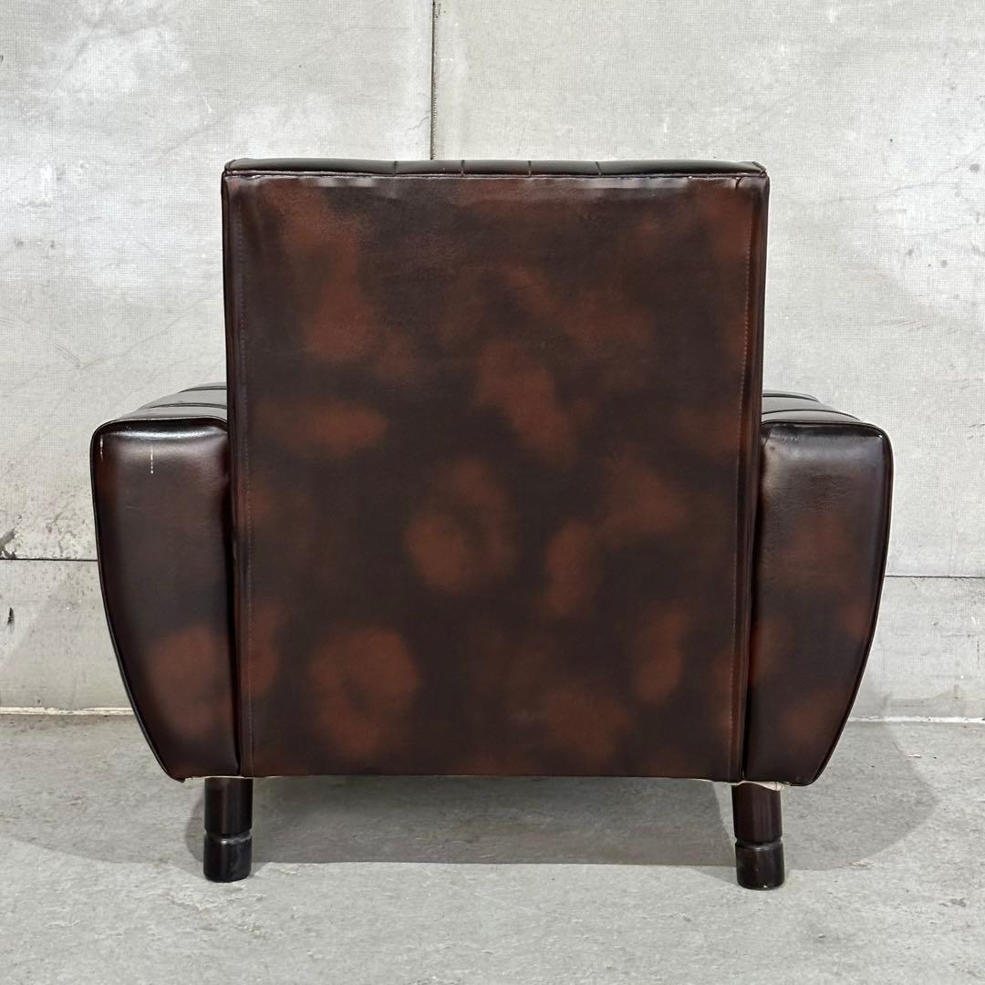 ✦1960年〜1970年✦昭和レトロソファ ヴィンテージ 一人掛け ブラウン合皮