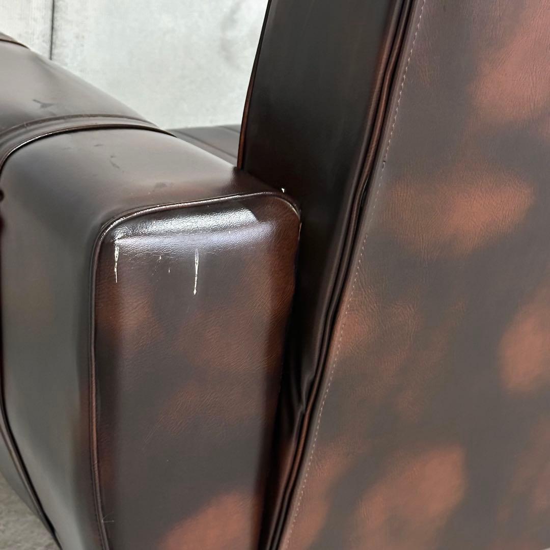 ✦1960年〜1970年✦昭和レトロソファ ヴィンテージ 一人掛け ブラウン合皮