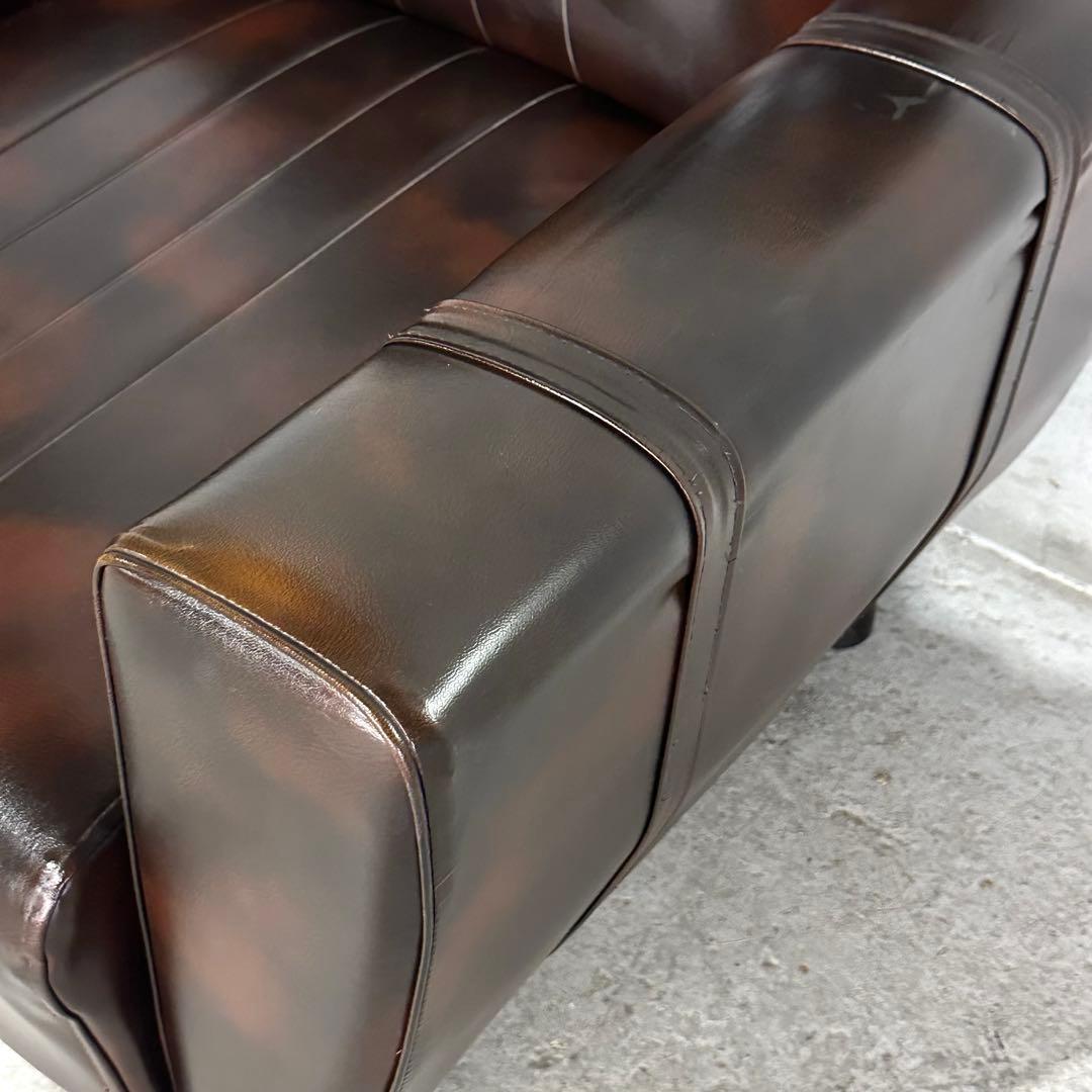 ✦1960年〜1970年✦昭和レトロソファ ヴィンテージ 一人掛け ブラウン合皮