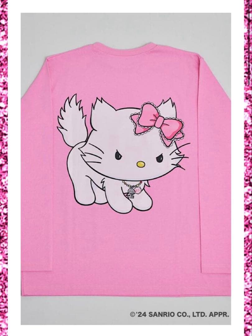 仲里依紗 RE. アールイードット チャーミーキティロングTシャツ(ピンク)