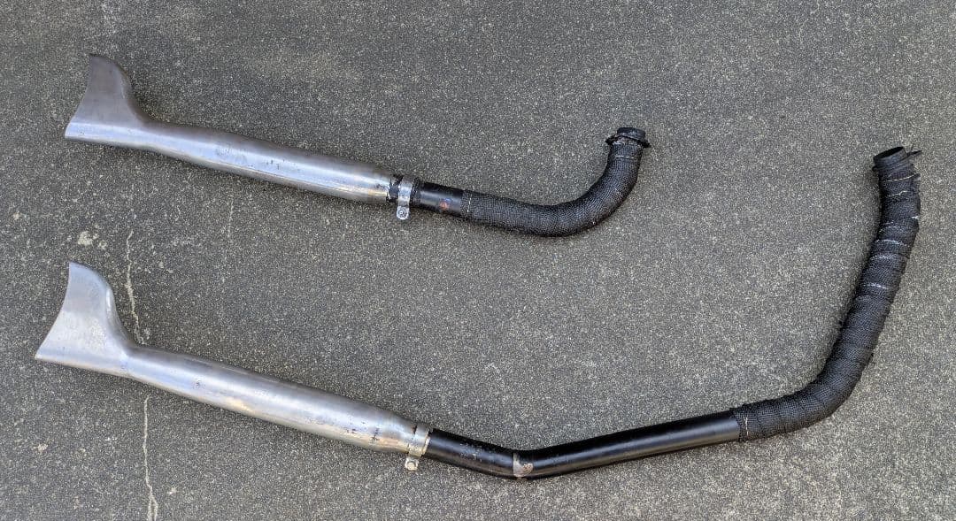 ショベルヘッド　アップスイープマフラー　フィッシュテールサイレンサー