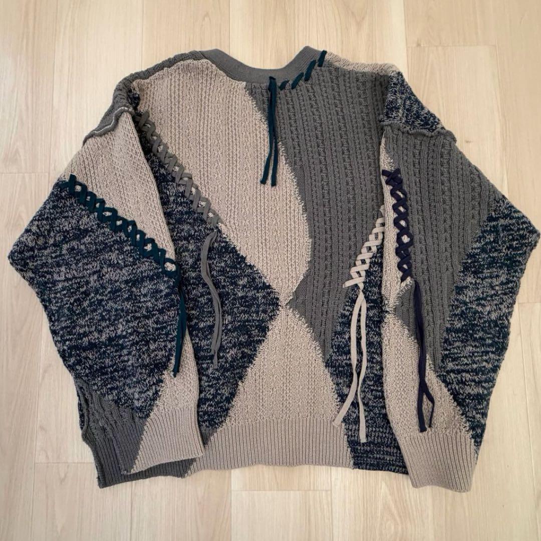 HARE ステッチキリカエニットカーディガン